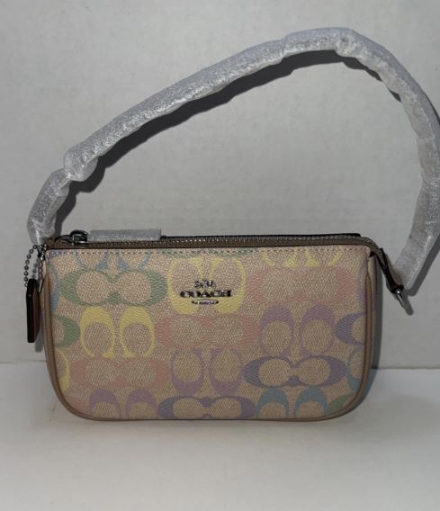 NWT Coach Nolita 19 In Rainbow Signature Canvas cdc38 Silver Sand