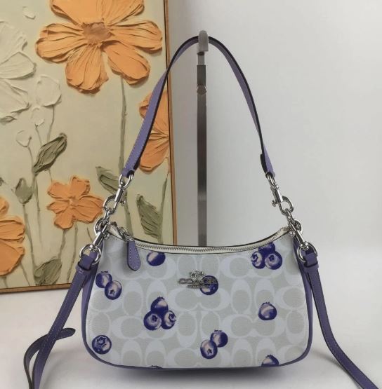 COACH CR292 Teri 2way Shoulder Signature Canvas Blueberry Print Outlet Japan