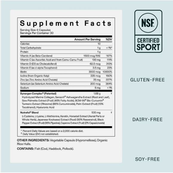 Nutrafol Women's Hair Growth Supplements, Ages 18-44, Clinically Proven for Visi
