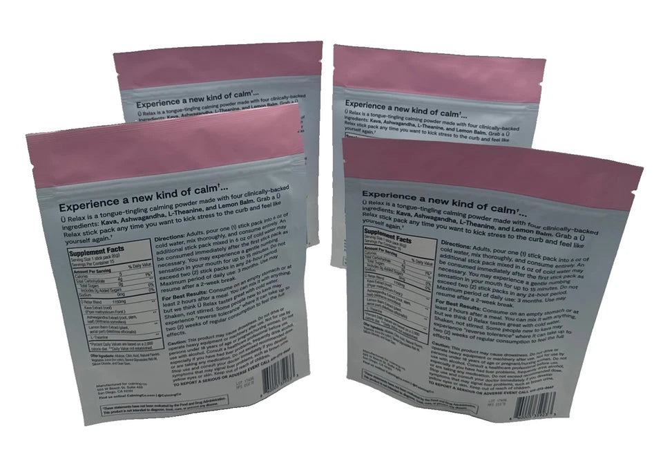 U Relax Calming Tonic 4 Packets MIXED BERRY flavor relax calming drink New