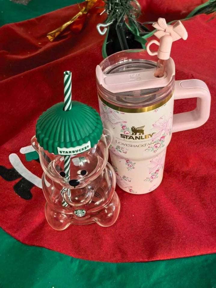 Starbucks Bearista Glass Cup Brand New In Box