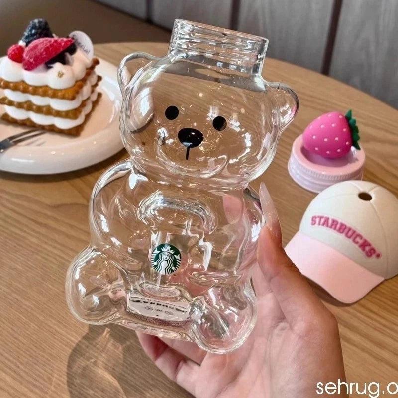 2026 New Starbucks Bearista Bear Cup Tumblers Strawberry Topper Baseball cap